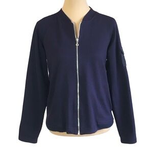 Christopher & Banks Navy Blue Zip-up Track Jacket, Women's Medium